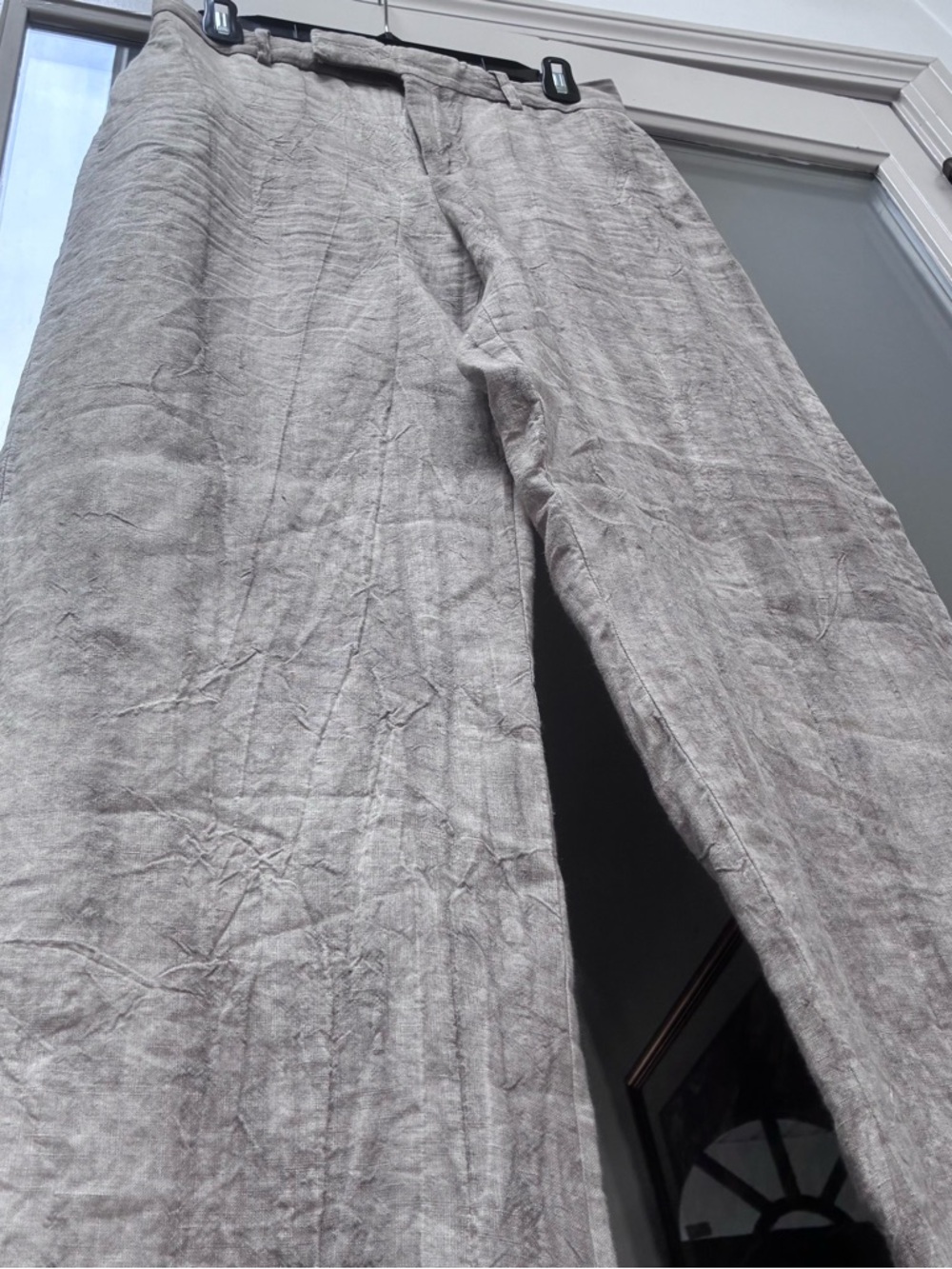 Zara 100% Linen Wide Leg Pants - Natural Crinkle - S - Picture 12 of 12